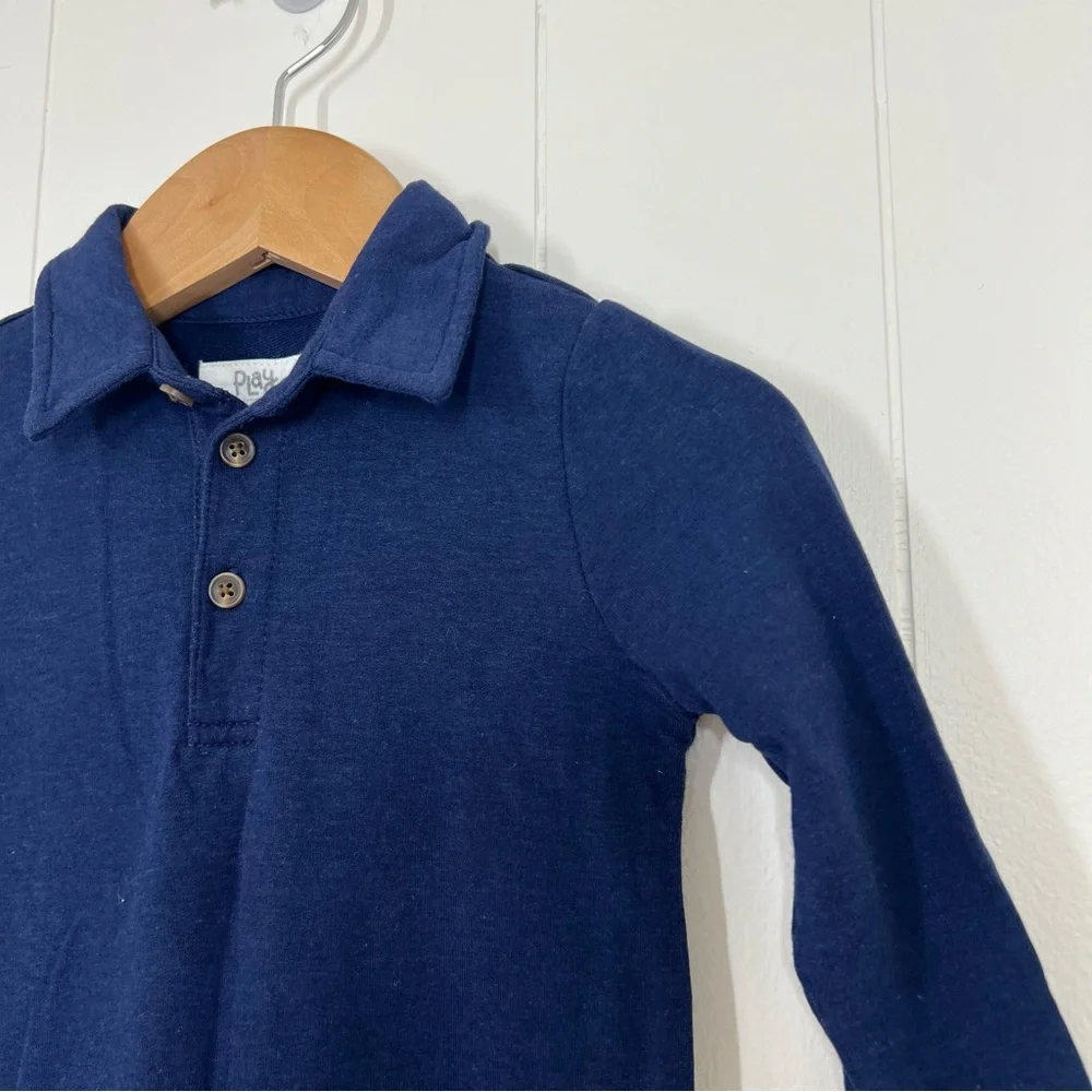 Little Sleepies Navy Blue Polo Romper